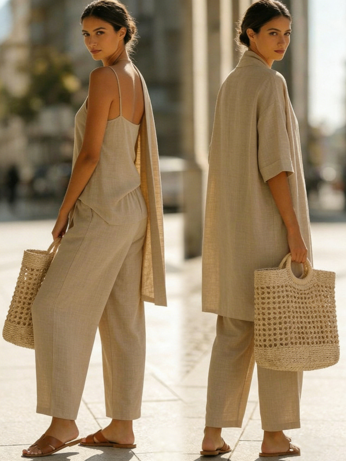 💝💝Minimalist Linen-cotton Three-piece Set - Comfortable For Everyday Wear