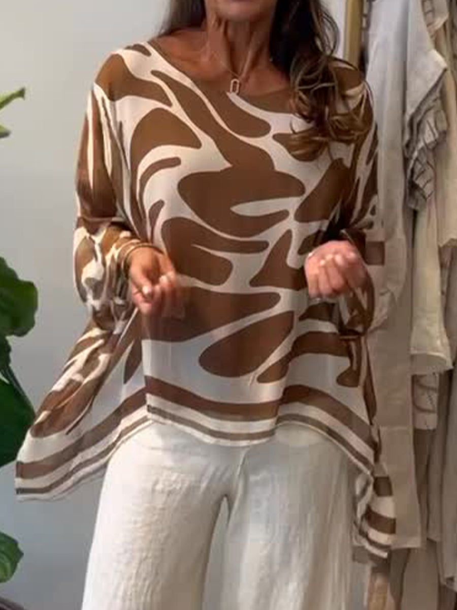 💝💝Loose-fitting Casual Printed Chiffon Top